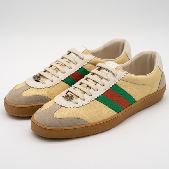 13.5G 14 US Gucci Web G74 GG Sneakers Bees Yellow Web Red Green - Picture 1 of 12